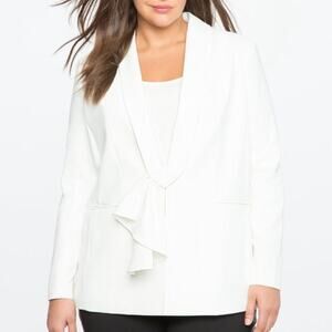 Eloquii Blazer White Ivory Front Tie Jacket size 24 NWT